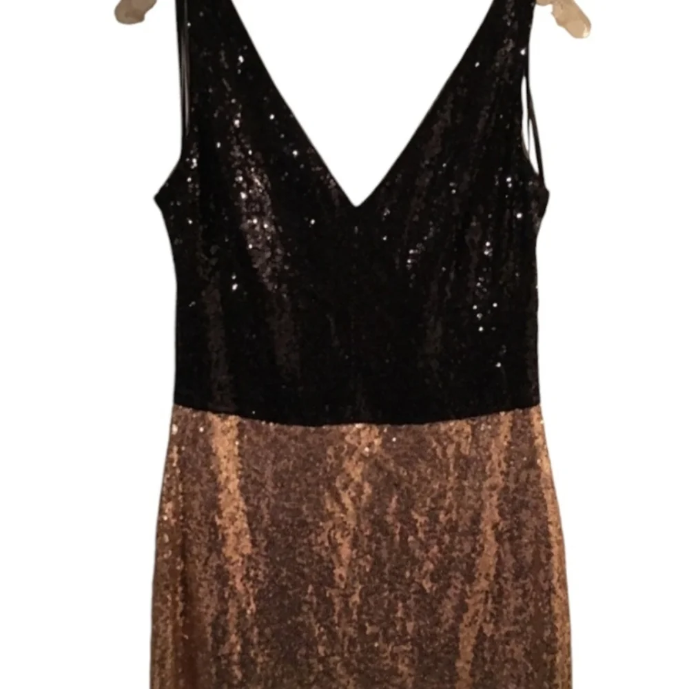 Ralph Lauren Black/Gold Evening Sequin Gown Maxi Dress 12 NEW NWT Holiday Gown - Picture 2 of 5